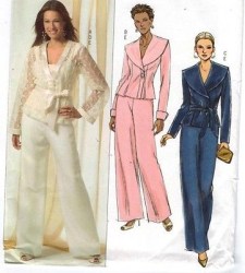 4917 Butterick EZ CAMI, LS TOPS COLLAR OR NOT, BELT, PANTS PATTERN 8-14 uncut
